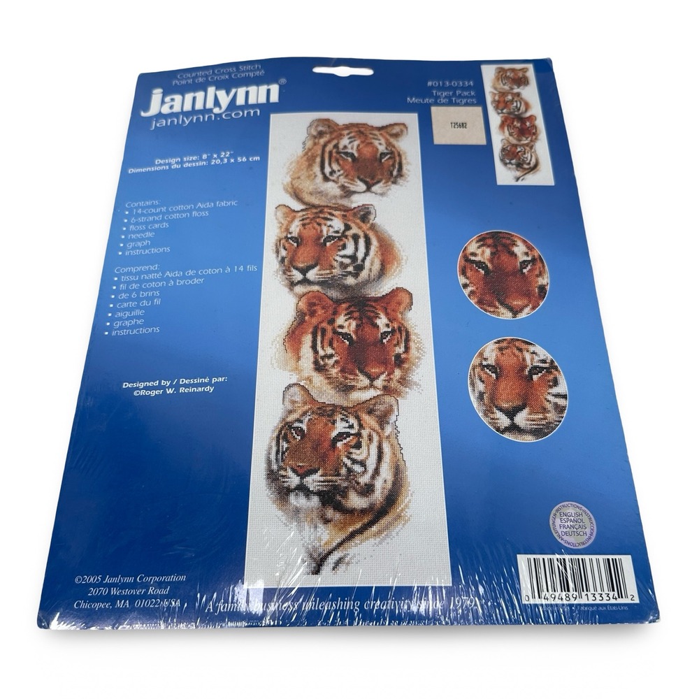 Janlynn Tiger Pack Counted Cross Stitch Kit 013-0334 Roger Reinardy‎ 8x22 New